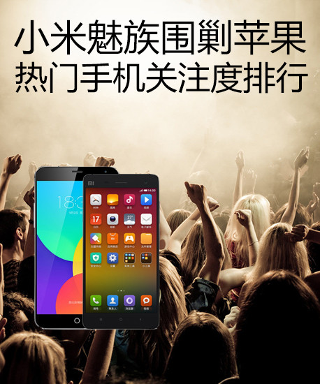 小米魅族围剿苹果 热门手机关注度排行